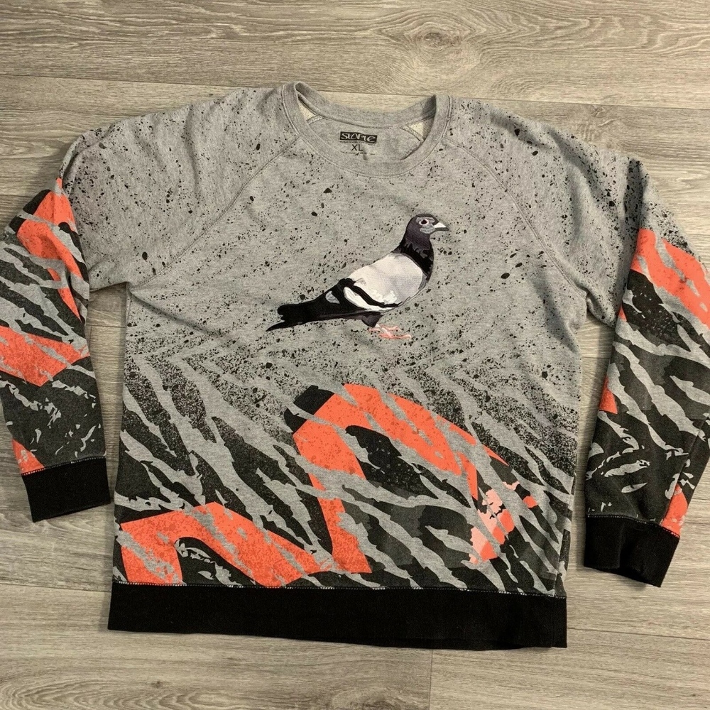 Staple Gray Embroidered Pigeon Sweatshirt